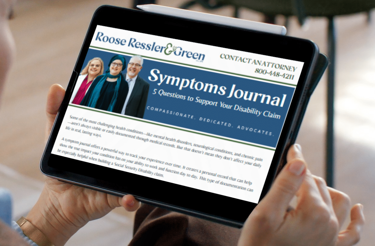 Roose & Ressler Email Grpahics (6) Symptoms Journal resource shown on ipad
